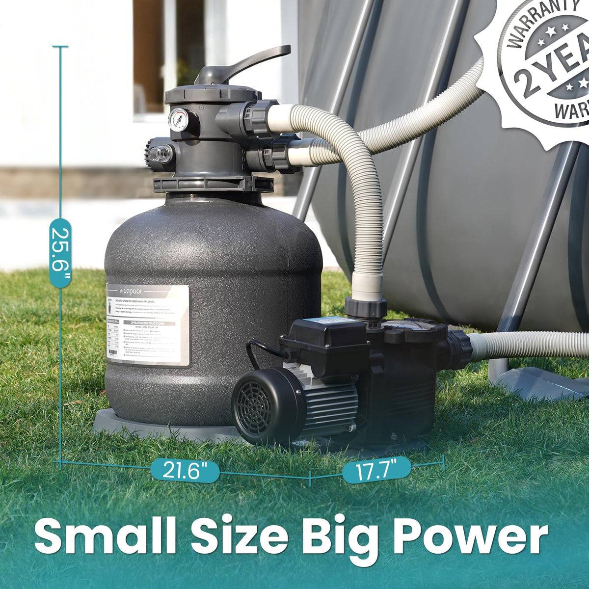 Vidapool compatible with most above-ground pool filter systems