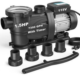 Vidapool self-priming pool pump front view shows compact, install-ready design for easy setup.