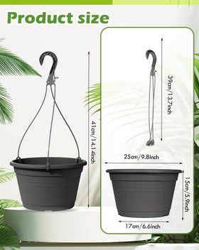 VIDELLY 10 inch hanging pot with chain hanger for flexible room decor
