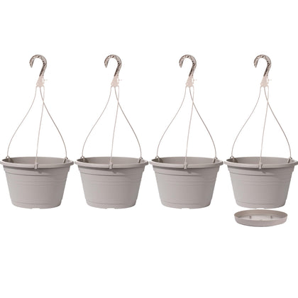 VIDELLY 4 Pcs Hanging Planters in a 10 inch round design for stylish indoor greenery.