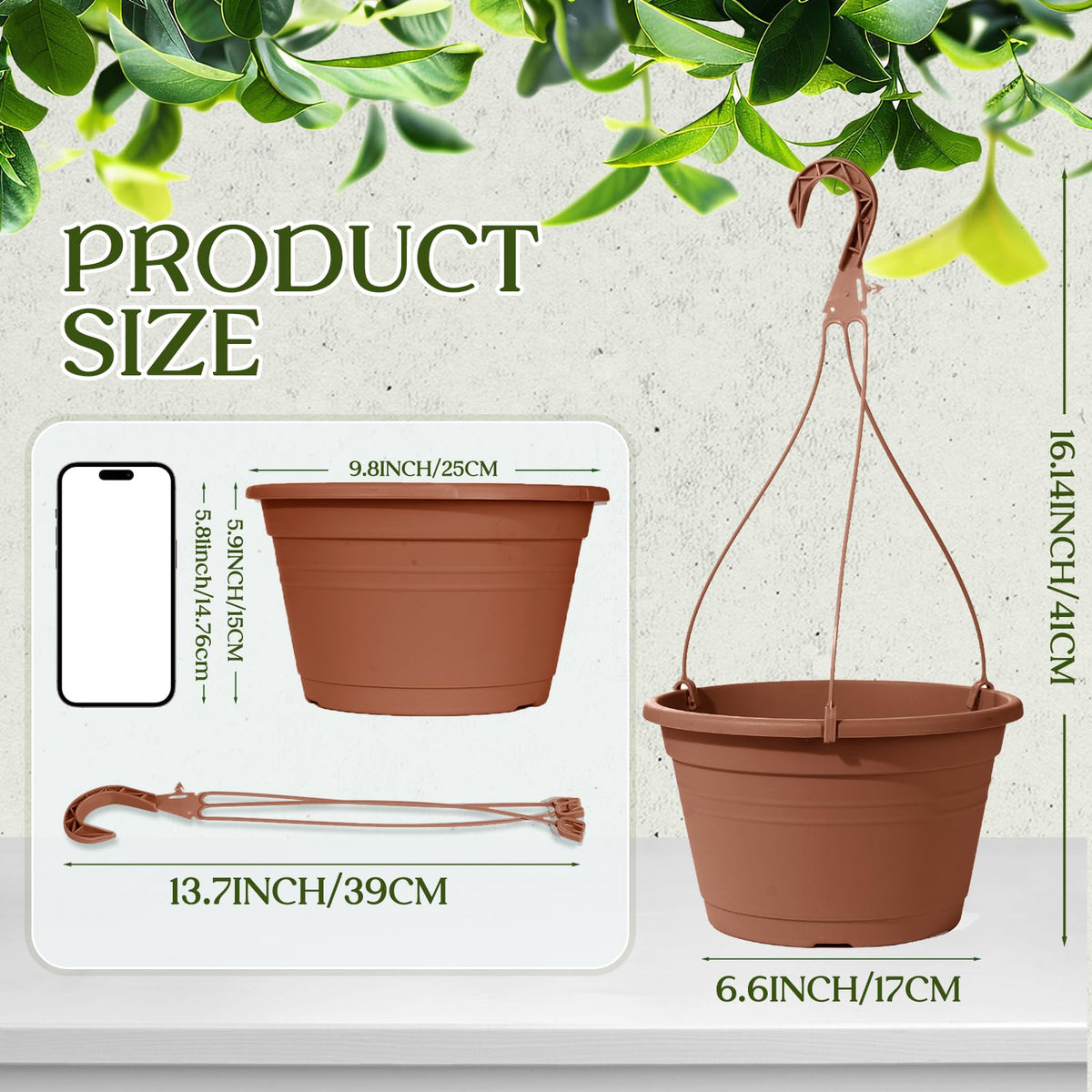 VIDELLY hanging planter tray drainage supports healthy watering and roots.