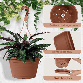 VIDELLY triple-chain hanger keeps planters secure on balconies or patios.