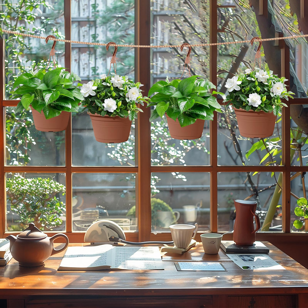 VIDELLY indoor-outdoor brown planters suit herbs, ferns, and succulents.