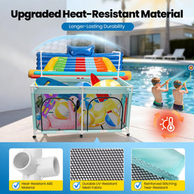 Vidoya large-capacity pool storage basket holding rafts and gear