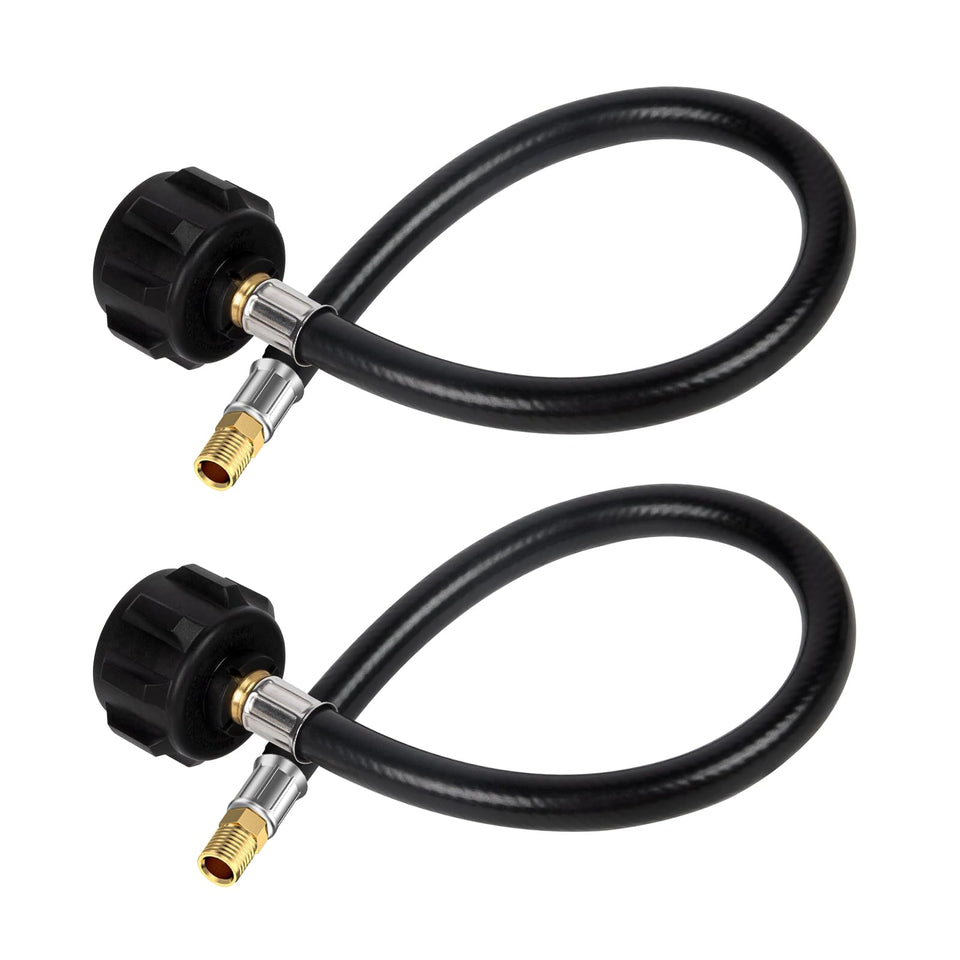 VIEAUBE 15-inch RV propane hose ready for easy hookups.