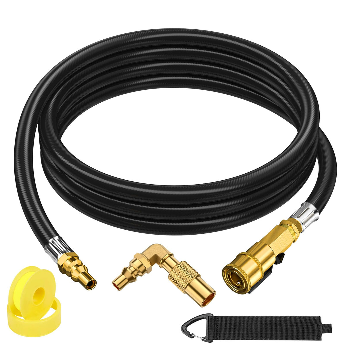 VIEAUBE 7ft propane hose with quick connect for RV grills enables tank-free cooking.