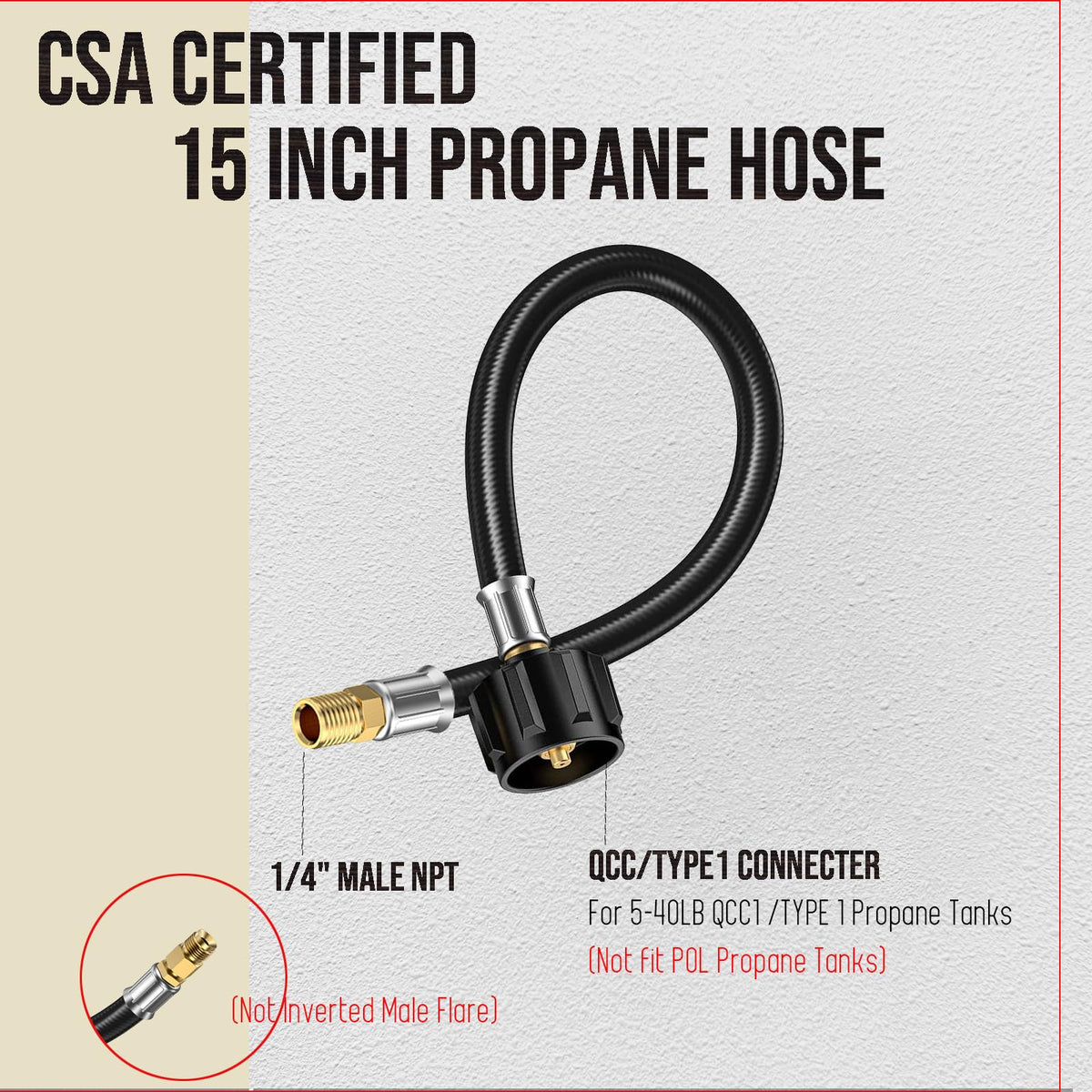 VIEAUBE brass 1/4 NPT connector ensures a secure, leak-free fit.