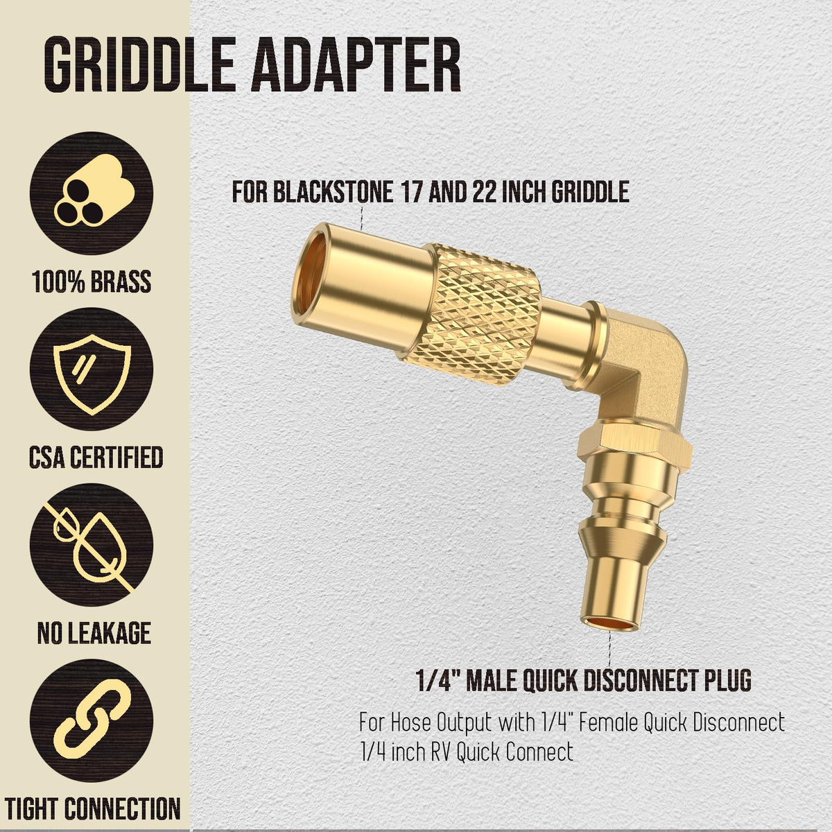 VIEAUBE 90-degree elbow connector helps secure low-pressure propane lines safely