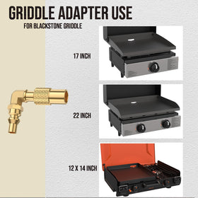 VIEAUBE brass elbow adapter for Blackstone tabletop grills on RV setups