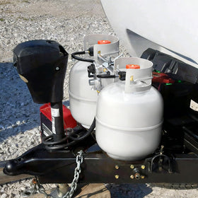 VIEAUBE dual-regulator compatibility supports two-tank RV systems.
