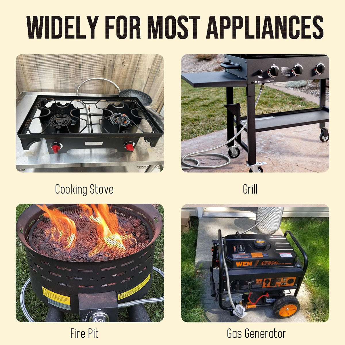 In use: grill setup with VIEAUBE hose for extended reach.