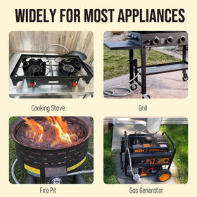 In use: grill setup with VIEAUBE hose for extended reach.