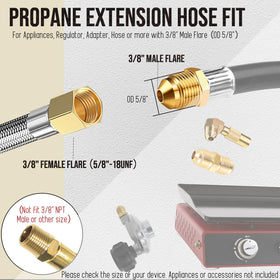 VIEAUBE hose with stainless steel braided detail for durability.