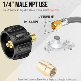 VIEAUBE tank connection setup for 5-100 lb propane tanks.