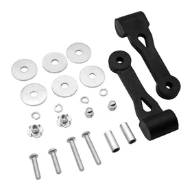 Viefow lower chute latch assembly aligns bagger chutes