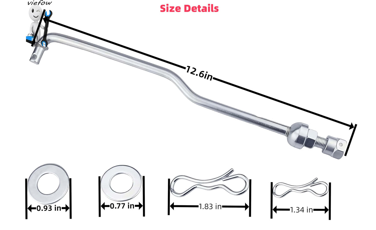 Viefow washer and cotter pins included for secure front linkage