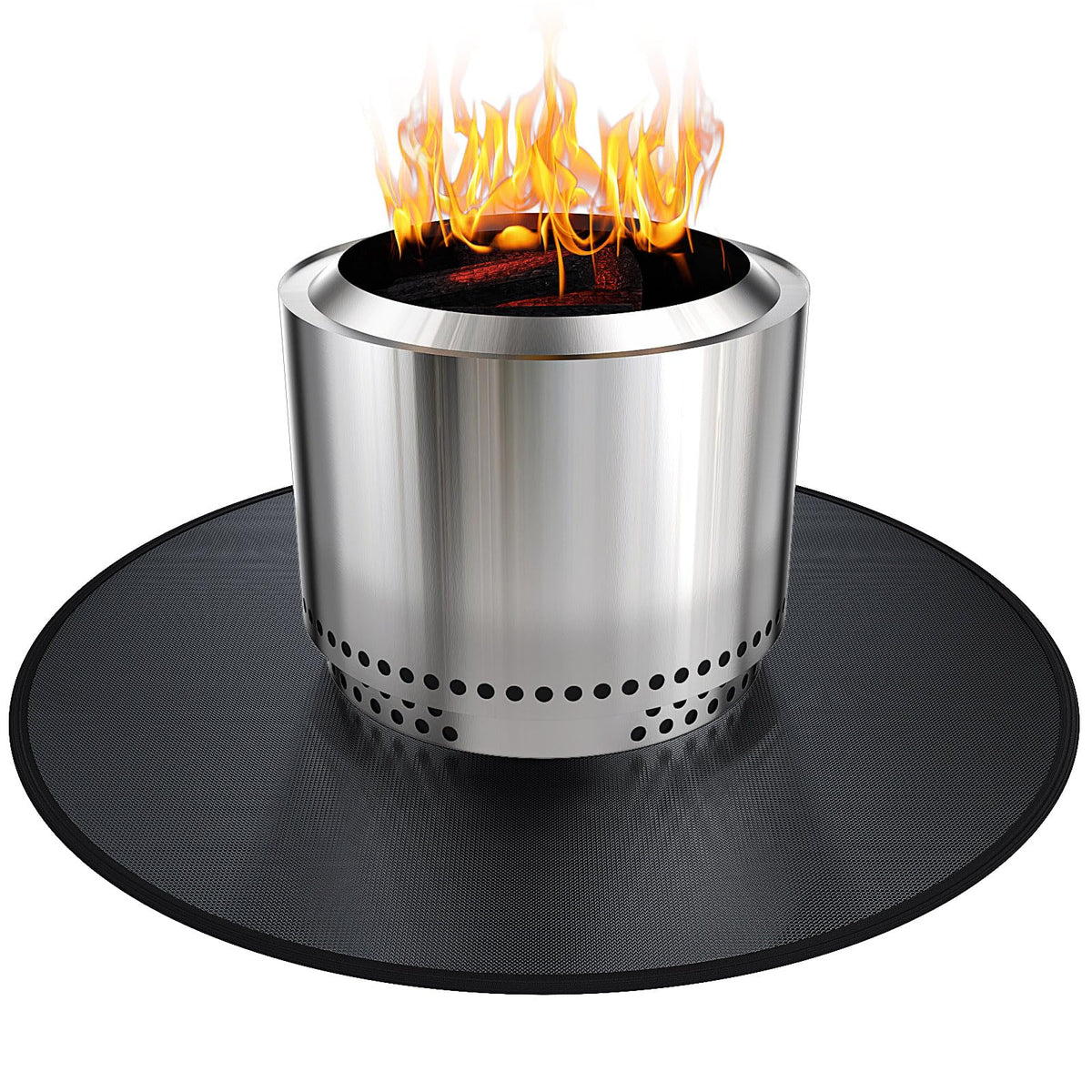 Viesembo 38in round firepit mat protects patio from embers and heat