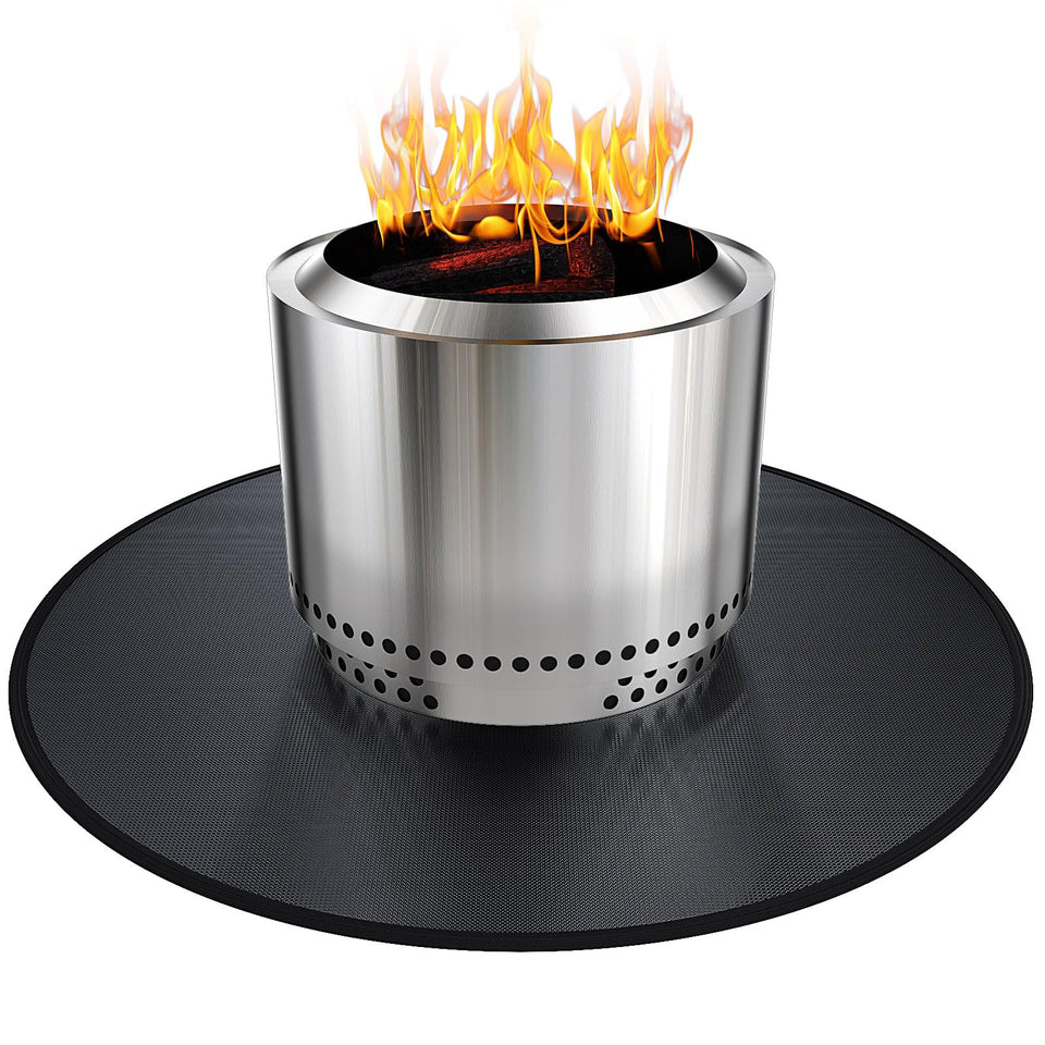 Viesembo 38in round firepit mat protects patio from embers and heat