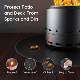 Viesembo fire pit mat cleans quickly with hose or wipe-down