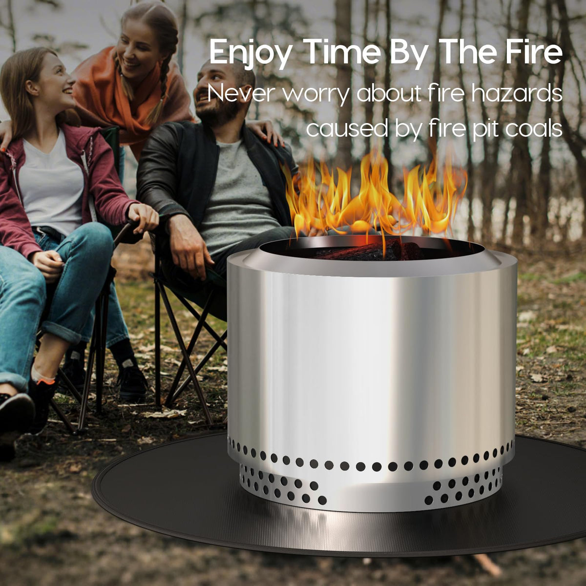 Viesembo Solo Stove Bonfire mat fits bonfires and grills for safer gatherings