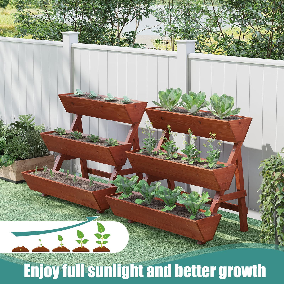 ViewCare garden bed complements compact spaces with bright, productive growing corners