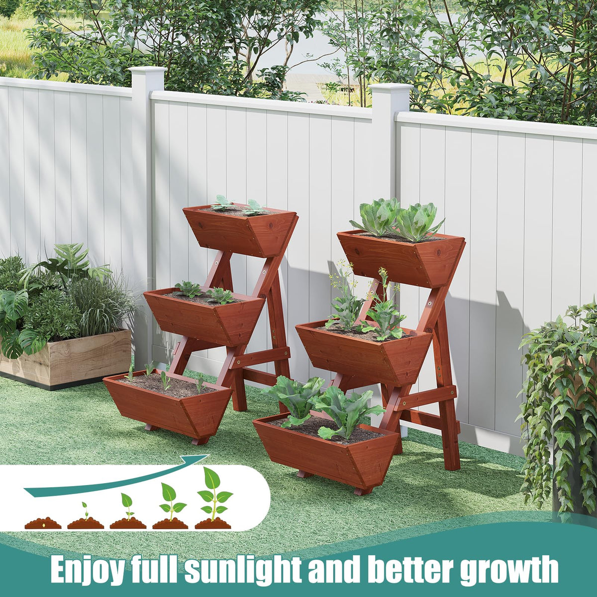 Viewcare raised garden bed with leg design for stability