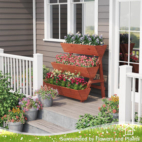 ViewCare sturdy wood frame supports herbs and vegetables indoors or outdoors