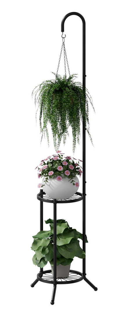 Viewcare two-tier hanging plant stand with top rod for vertical display.