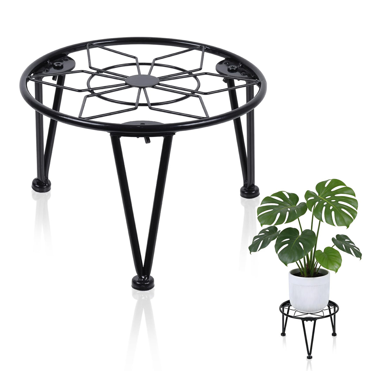 Vigordream metal plant stand round base indoors supports heavy pots safely.