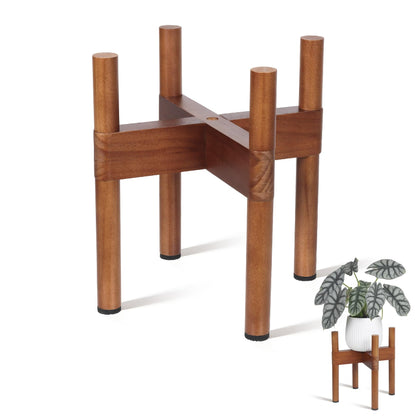 Vigordream tall plant stand in wood enhances corners with a stylish focal point