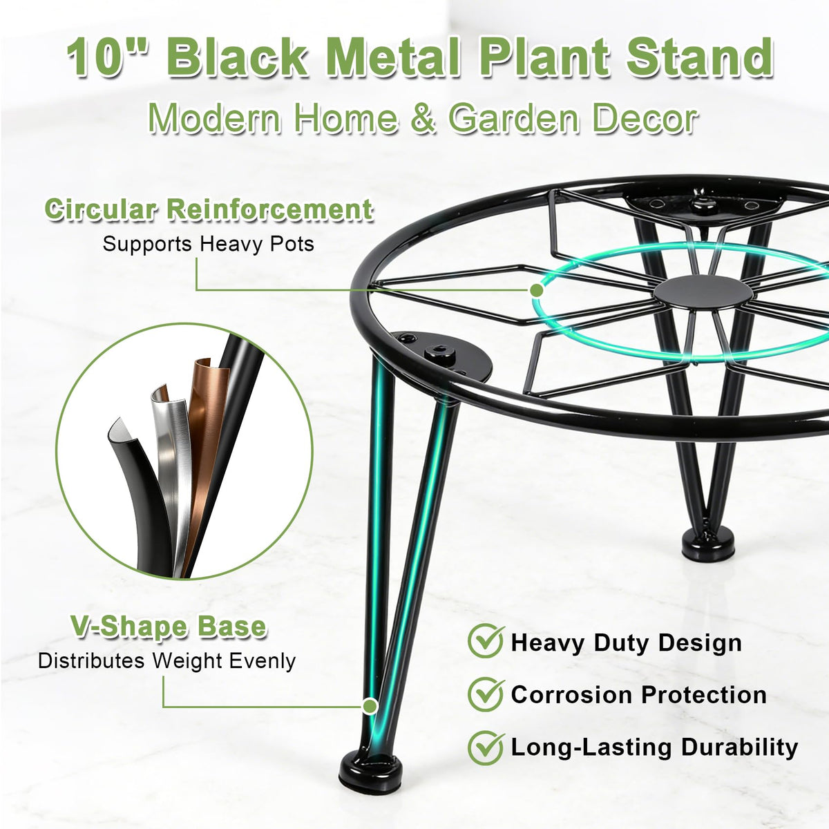 Vigordream V-shaped legs enhance stability for taller planters.