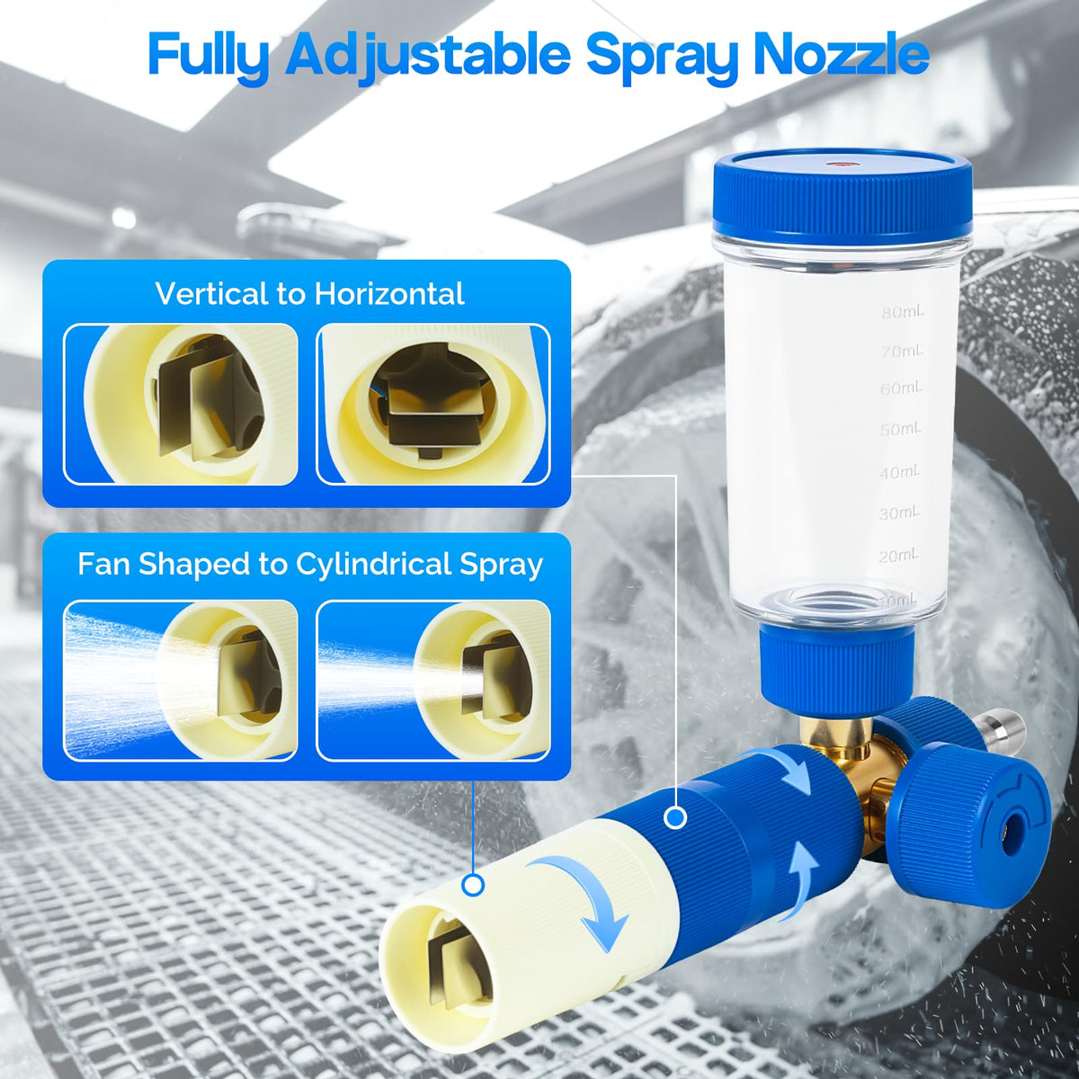 VIGORSHINE 360-degree rotatable nozzle provides flexible spray patterns for precise coverage