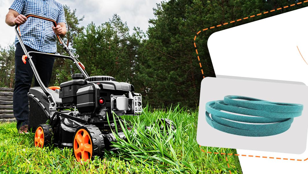 VIGORVIL deck belt in use during lawn maintenance for practical application