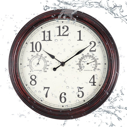 Vigorwise 12-inch outdoor clock face offers easy readability on patios.