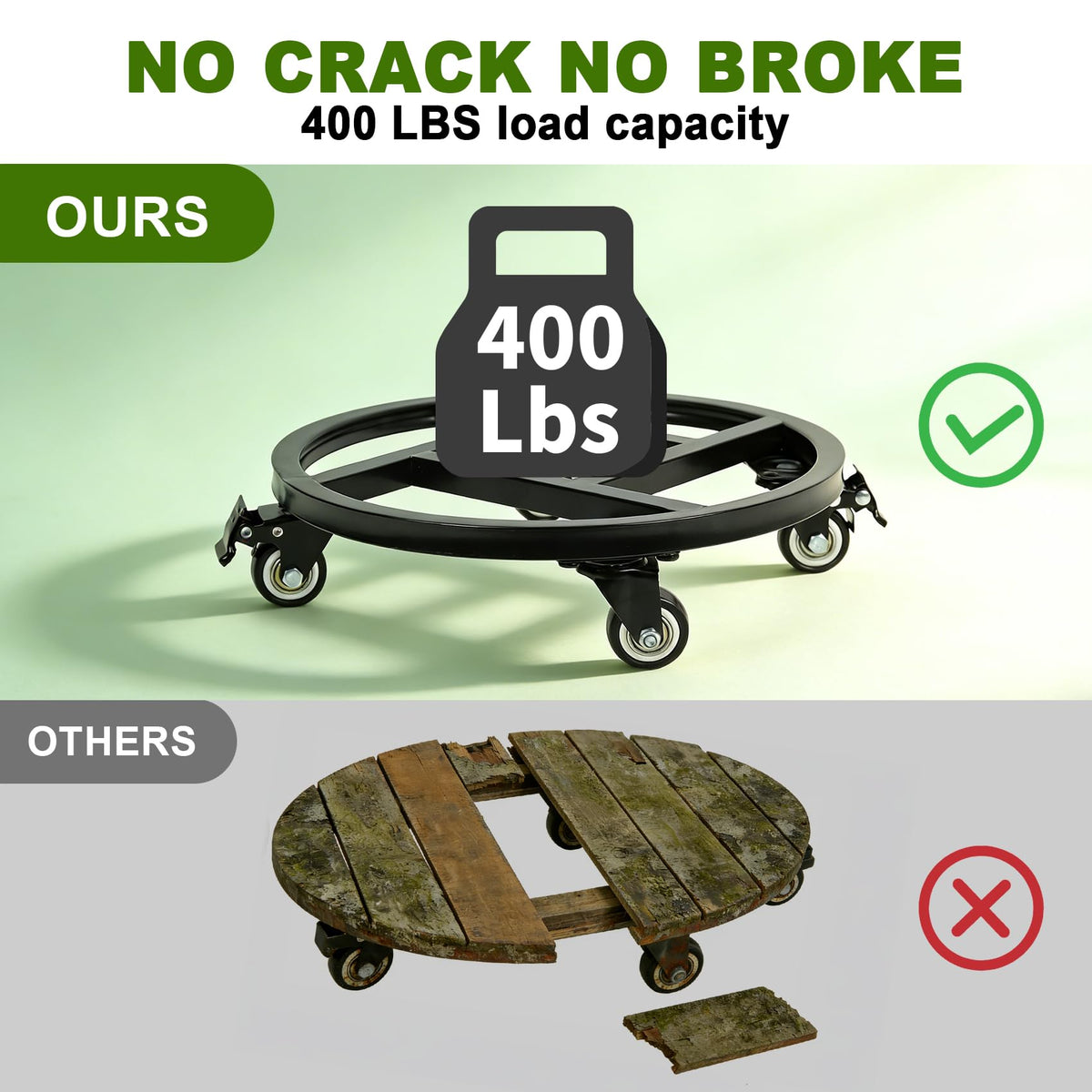 Vigorwise rolling plant stand in full setup demonstrates easy indoor outdoor movement.