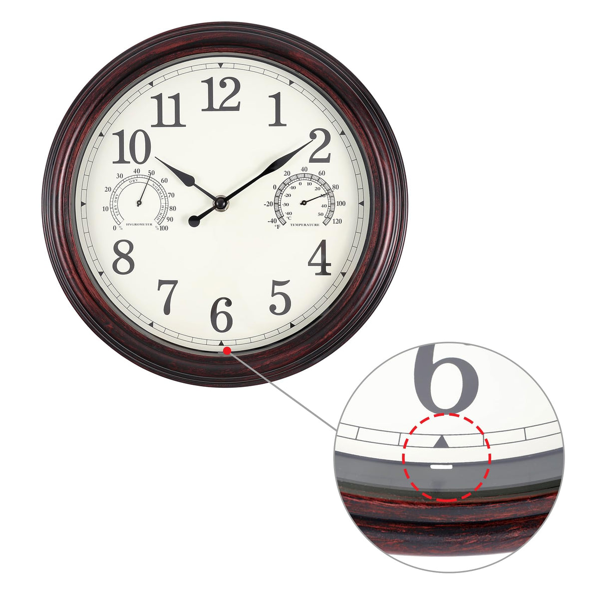 Vigorwise silent non-ticking mechanism keeps outdoors or indoors quietly accurate.