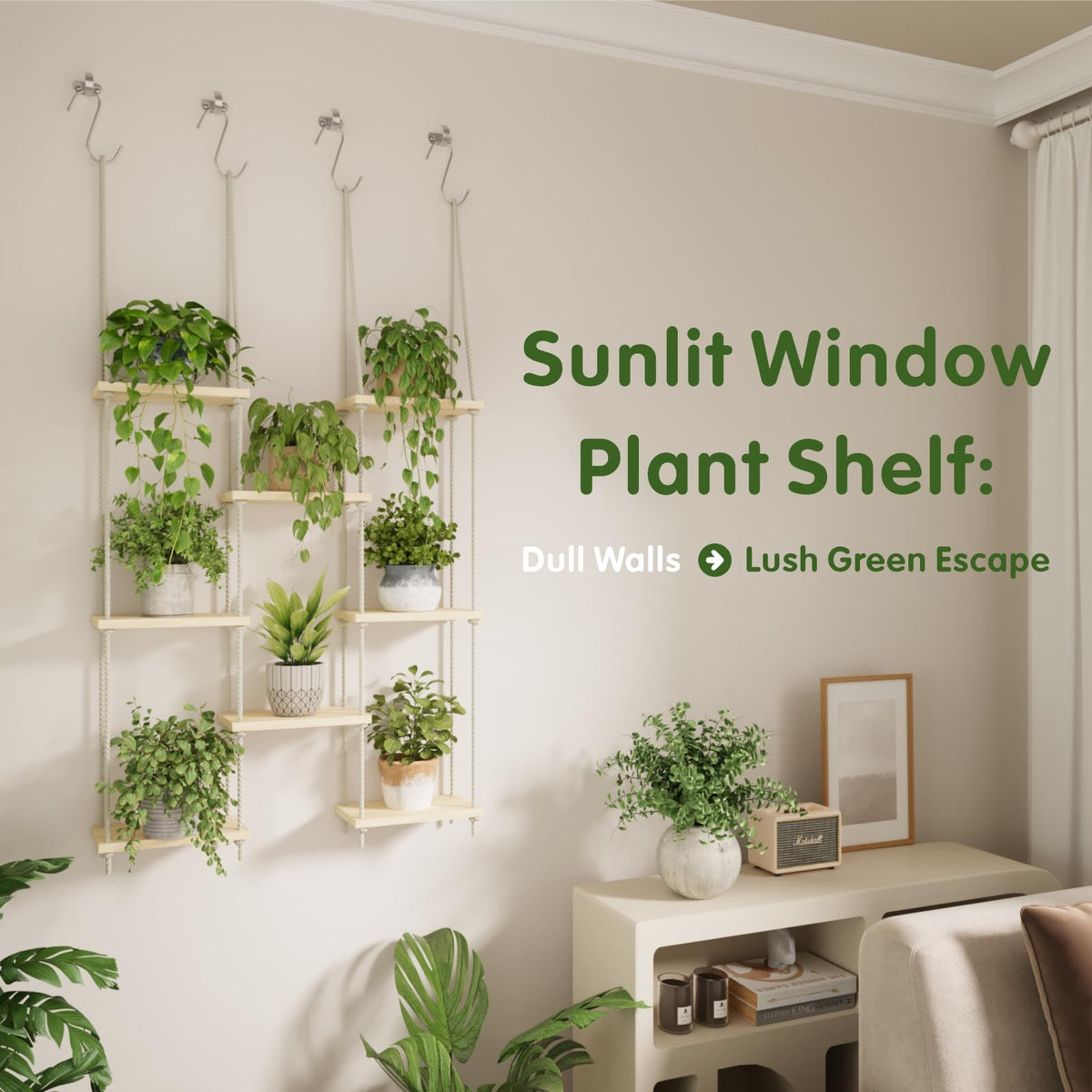 Vihawke boho decor plant shelf enhances any room aesthetic.