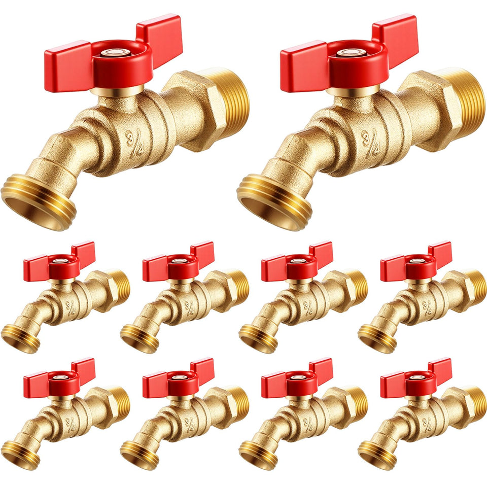 VIHOSE 10-pack brass hose bib package for durable outdoor use