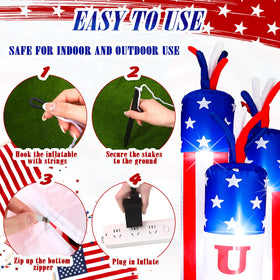 VIHOSE 4ft patriotic inflatable close-up showing built-in LED