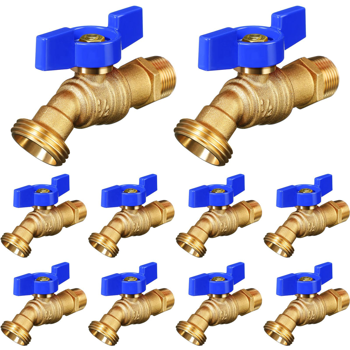 VIHOSE brass hose bib with a T-handle for easy shut-off during watering