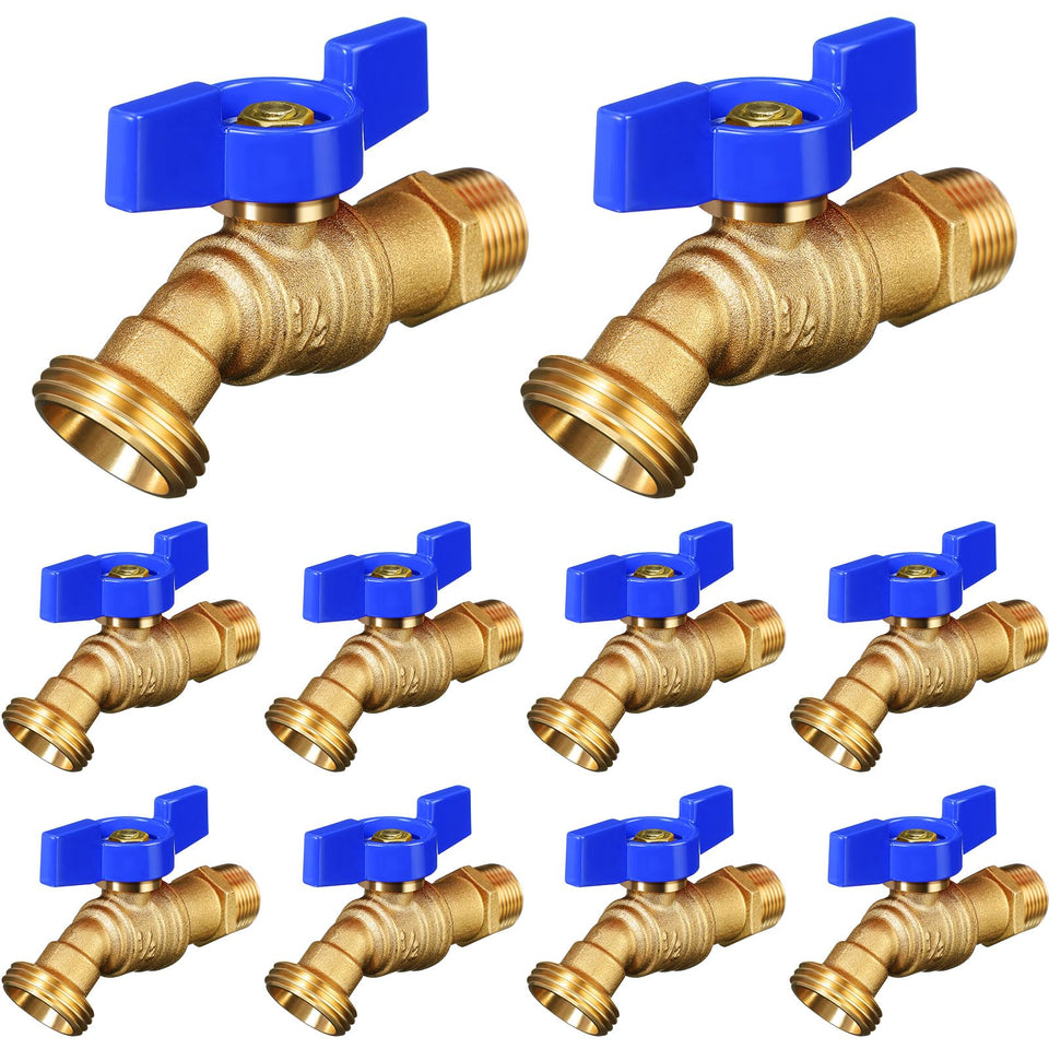VIHOSE brass hose bib with a T-handle for easy shut-off during watering