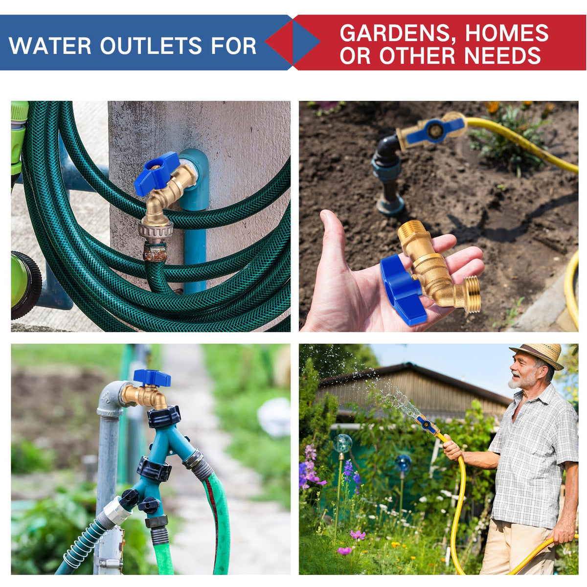 VIHOSE garden irrigation setup using a hose bib for accurate watering