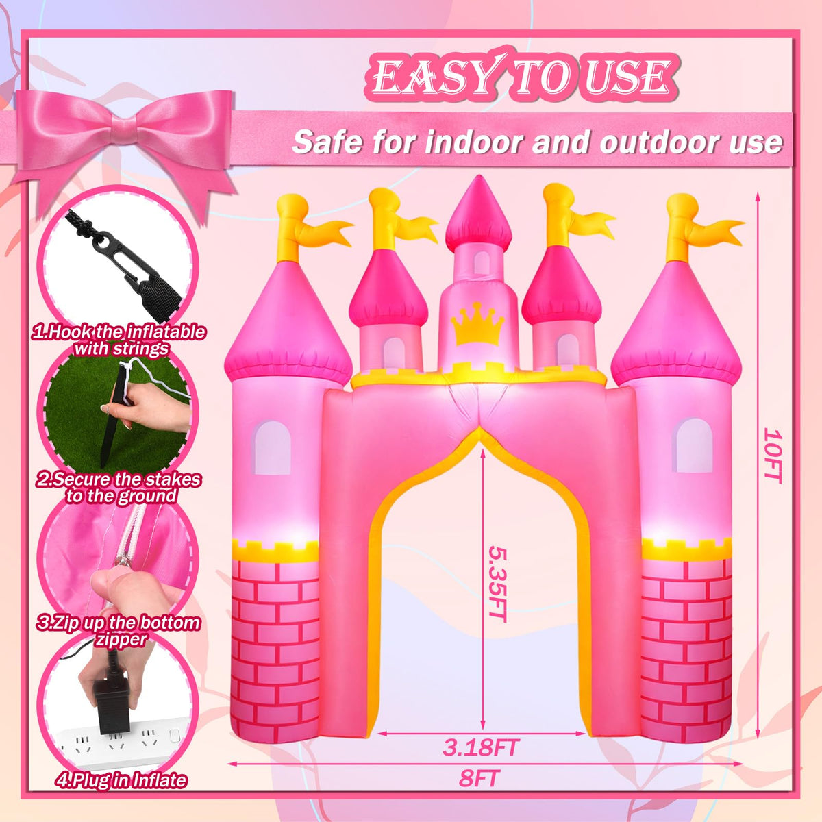 VIHOSE inflatable archway with LED lighting creates photo-worthy fairy tale moments
