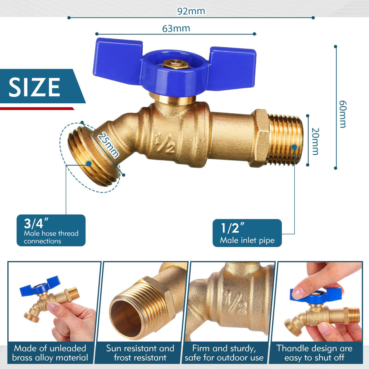 VIHOSE 12in MIP to 34in MHT connection ready for quick setup