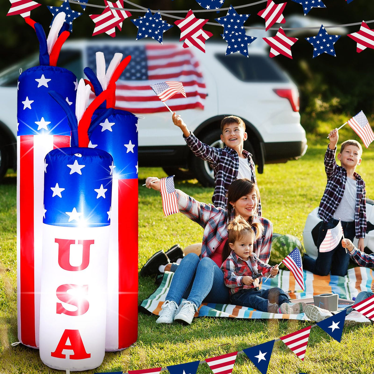 VIHOSE large outdoor patriotic decor displayed in yard
