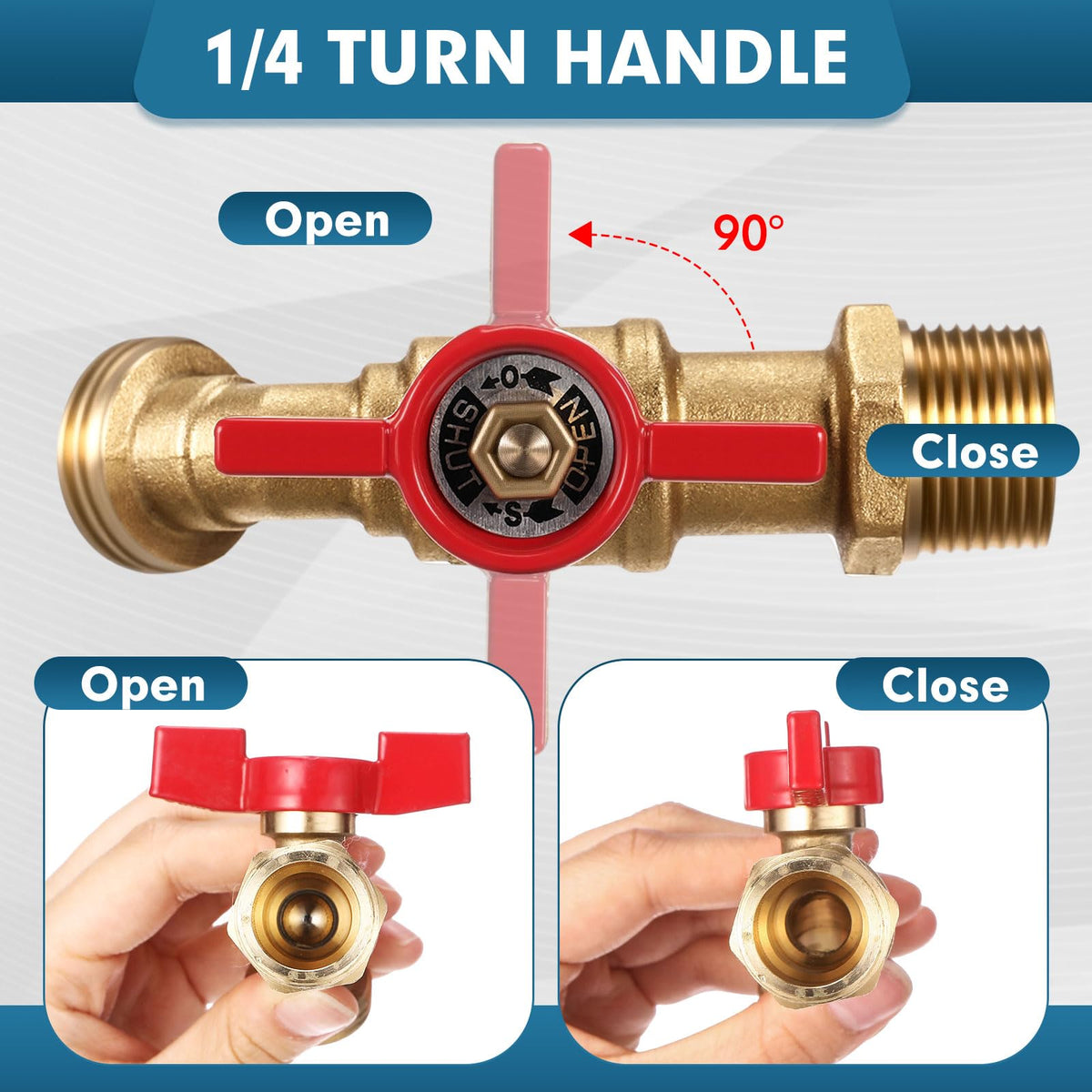 VIHOSE no-leak design brass bib seals securely