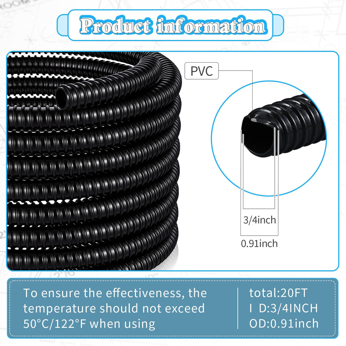 VIHOSE stainless steel clamps included for secure connections.