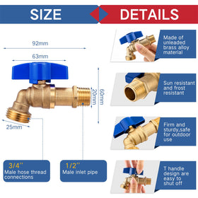 Weatherproof VIHOSE outdoor brass faucet resisting sun and frost