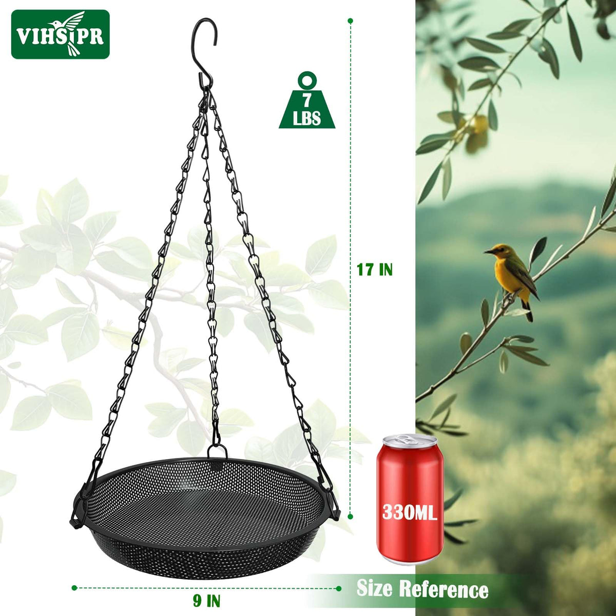 VIHSIPR 9-inch mesh tray highlights easy access for small birds