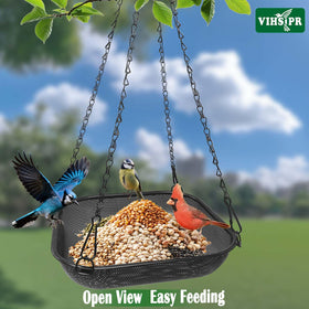 VIHSIPR black outdoor feeder blends with patio decor while supporting wildlife watching